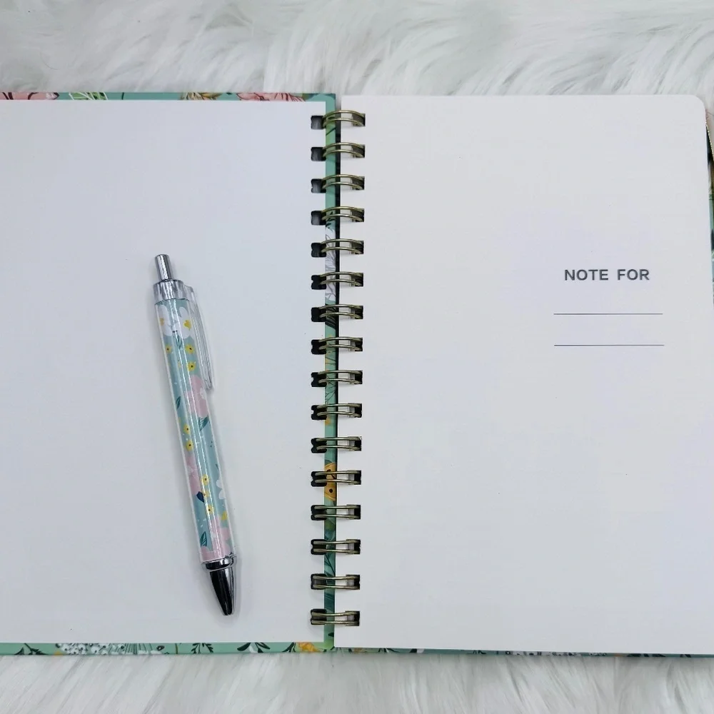 The Notebook Hardcover Floral Stationary Set Green Floral Theme